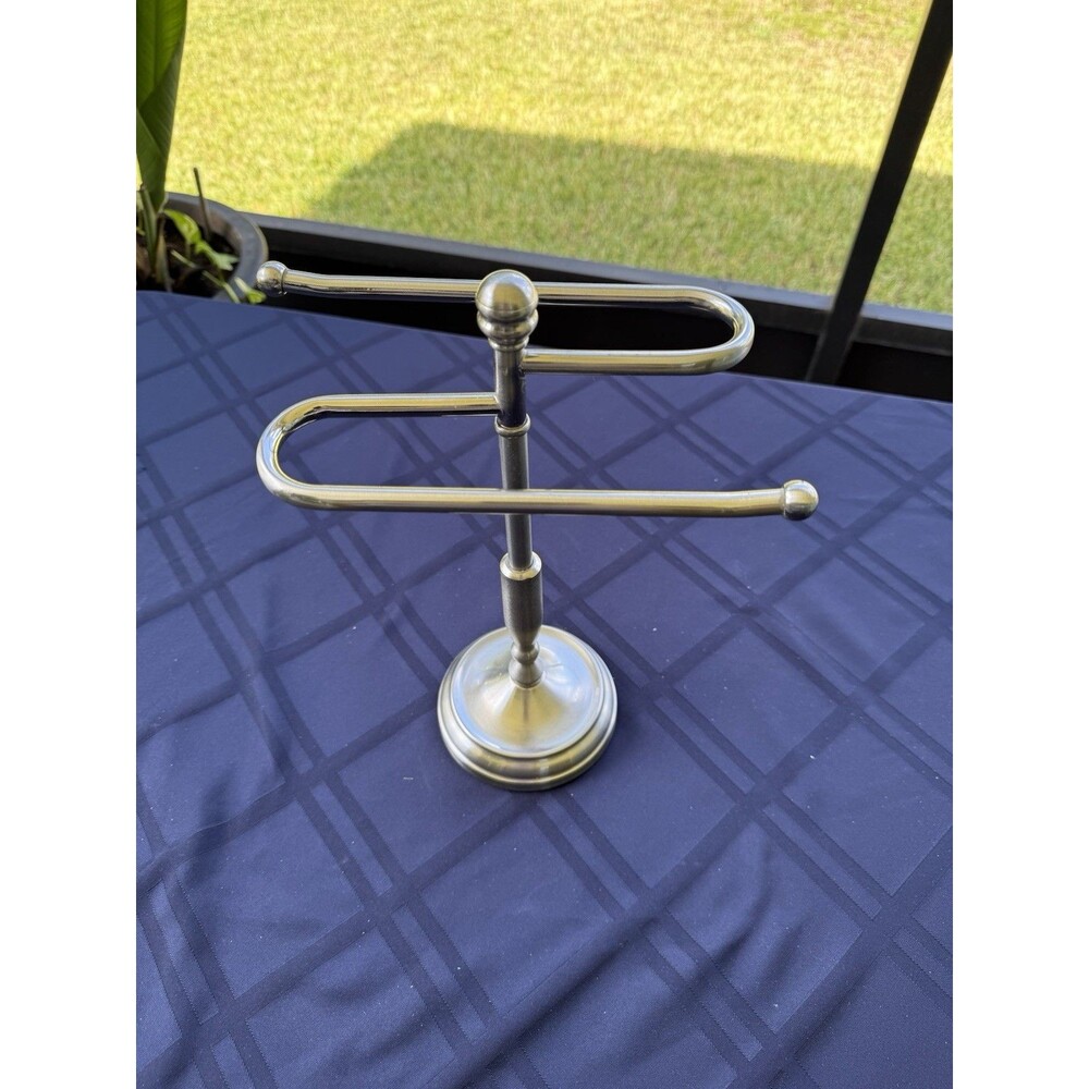 New - 12” FINGERTIP Towel / Tissue Etc. Holder Stand ‘S Arm’ Metal Stand - Picture 3 of 6
